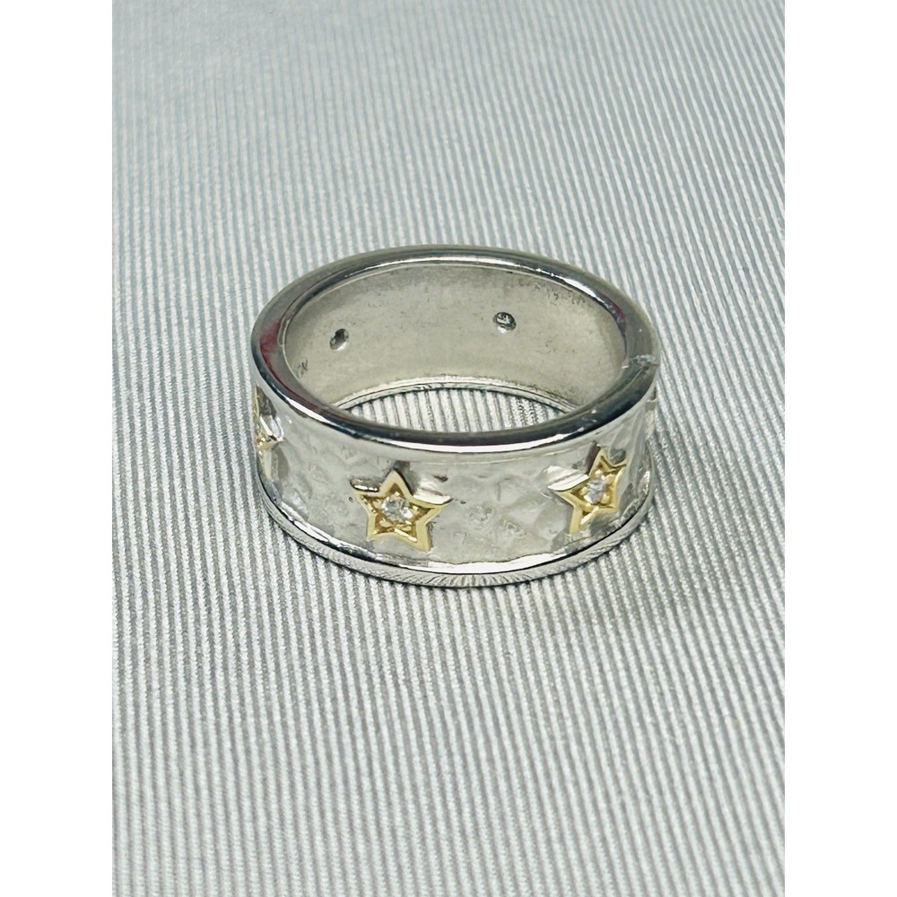 Sterling Silver Size 7 YGI Gold Tone Star Ring .925